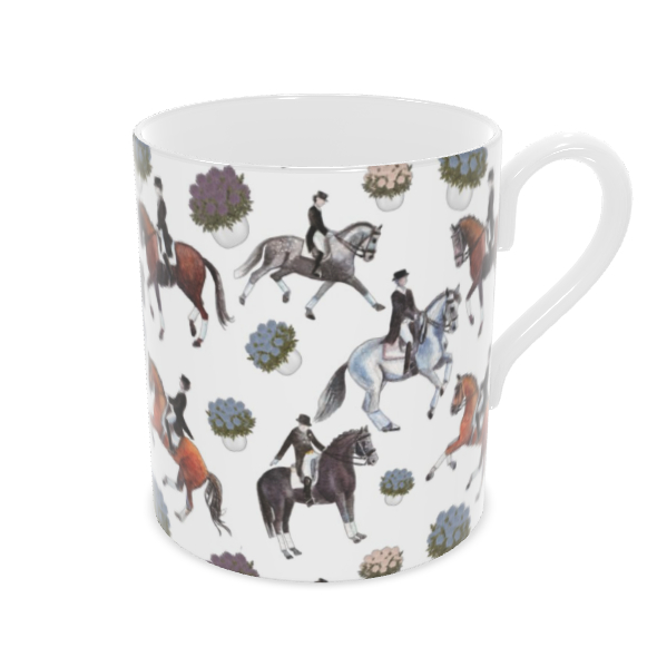 Bone China Dancing Dressage Horses Mug