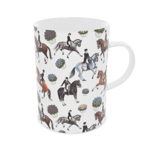 Bone China Dancing Dressage Horses Mug